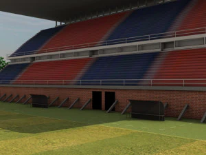 fully textured pedro bidegain stadium from athletic club san lorenzo argentine 3D Model