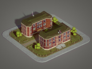 british school building 3D मॉडल