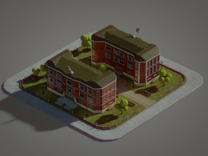 british school building 3D मॉडल