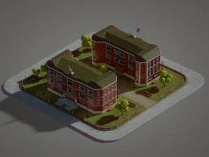 british school building 3D Model