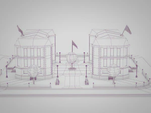 british school building 3D Model