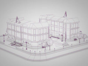 british school building 3D Model