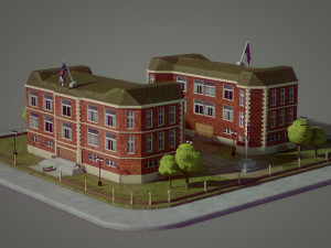 british school building 3D मॉडल