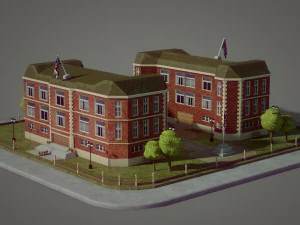 british school building 3D Model