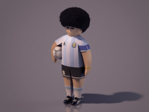 diego armando maradona - lowpoly style 3D मॉडल