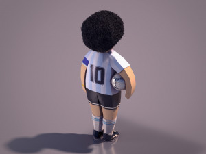 diego armando maradona - lowpoly style Modelo 3D