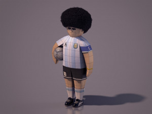 diego armando maradona - lowpoly style Modelo 3D