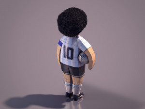 diego armando maradona - lowpoly style Modelo 3D