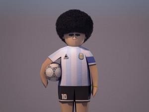 diego armando maradona - lowpoly style Modelo 3D