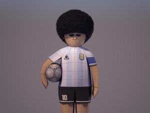 diego armando maradona - lowpoly style Modelo 3D