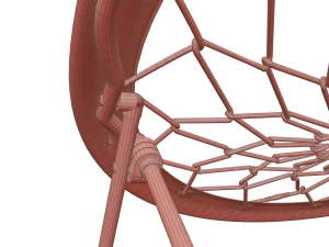 orange circular bungee chair 3D Model