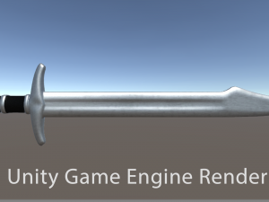 falchion sword - game ready 3D Model