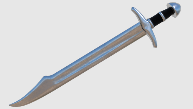 falchion sword - game ready 3D Model .c4d .max .obj .3ds .fbx .stl .blend 