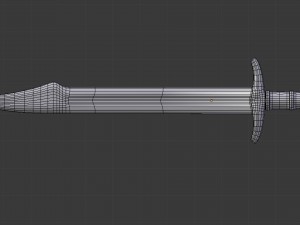 falchion sword - game ready 3D Model