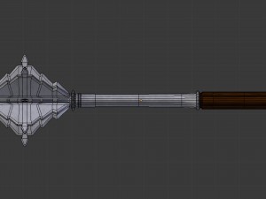 flanged mace - game ready Modelo 3D