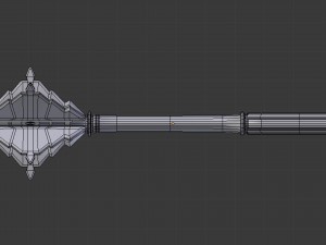 flanged mace - game ready Modelo 3D