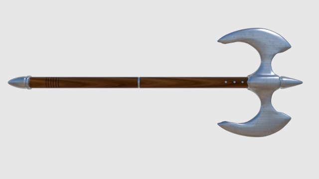 battle axe - game ready Model 3D .c4d .max .obj .3ds .fbx .stl .blend 