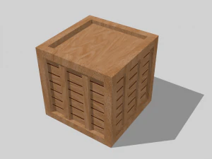 caisse en bois 14 - pr&ecirc;t pour le jeu Modèle 3D