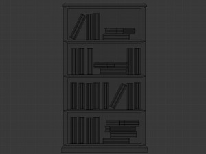 wooden bookshelf 3D Model