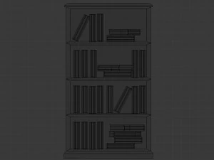 wooden bookshelf 3D Model