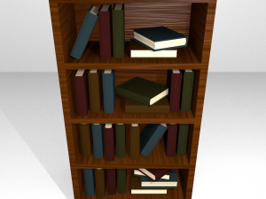 wooden bookshelf 3D Model