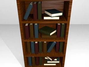 wooden bookshelf 3D Model