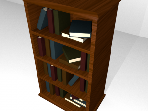 wooden bookshelf 3D Model