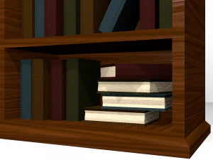 wooden bookshelf 3D Model