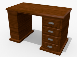 wooden desk 3D 모델