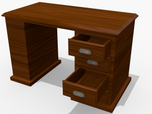 wooden desk 3D Model