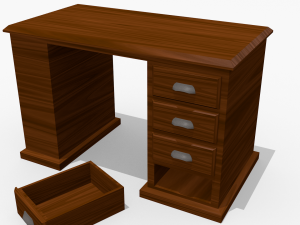 wooden desk 3D Model