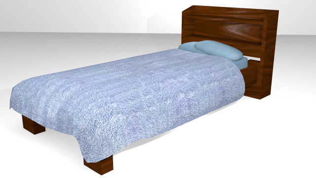 wooden bed - game ready Modello 3D .c4d .max .obj .3ds .fbx .stl .blend 