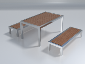 outdoor bench - pbr photorealistic 3D 모델