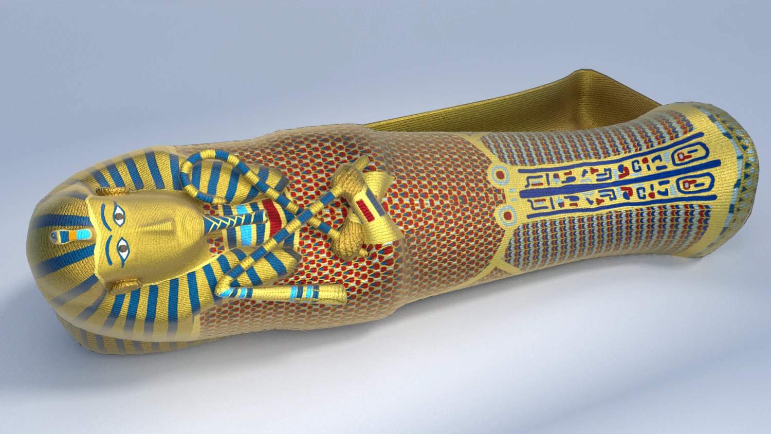 king tutankhamun sarcophagus - game ready 3D Model .c4d .max .obj .3ds .fbx .stl .blend