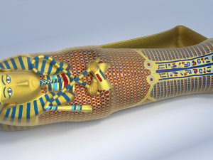 king tutankhamun sarcophagus - game ready Modelo 3D
