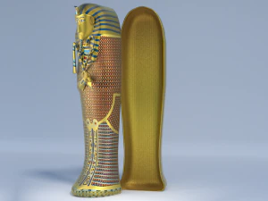 king tutankhamun sarcophagus - game ready 3D Model