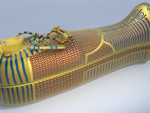 king tutankhamun sarcophagus - game ready 3D Model