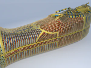king tutankhamun sarcophagus - game ready 3D Model