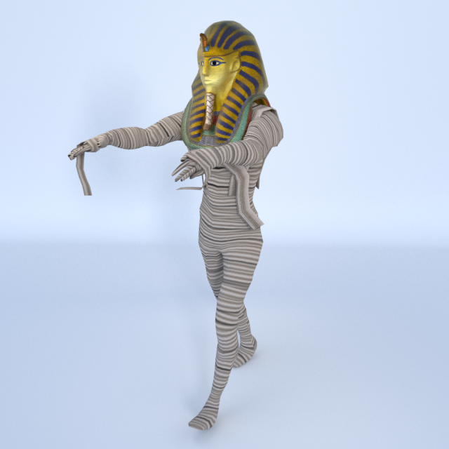 king tutankhamun mummy - game ready 3D Model .c4d .max .obj .3ds .fbx .stl .blend 