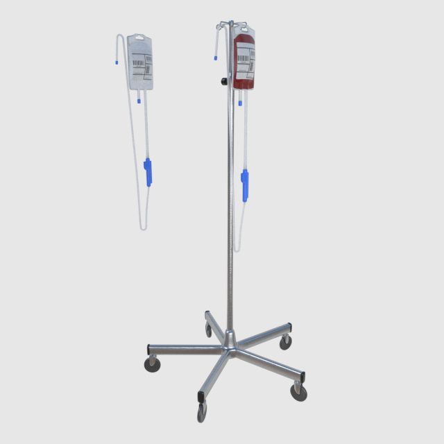 drip stand - low and high poly 3D Model .c4d .max .obj .3ds .fbx .stl .blend 