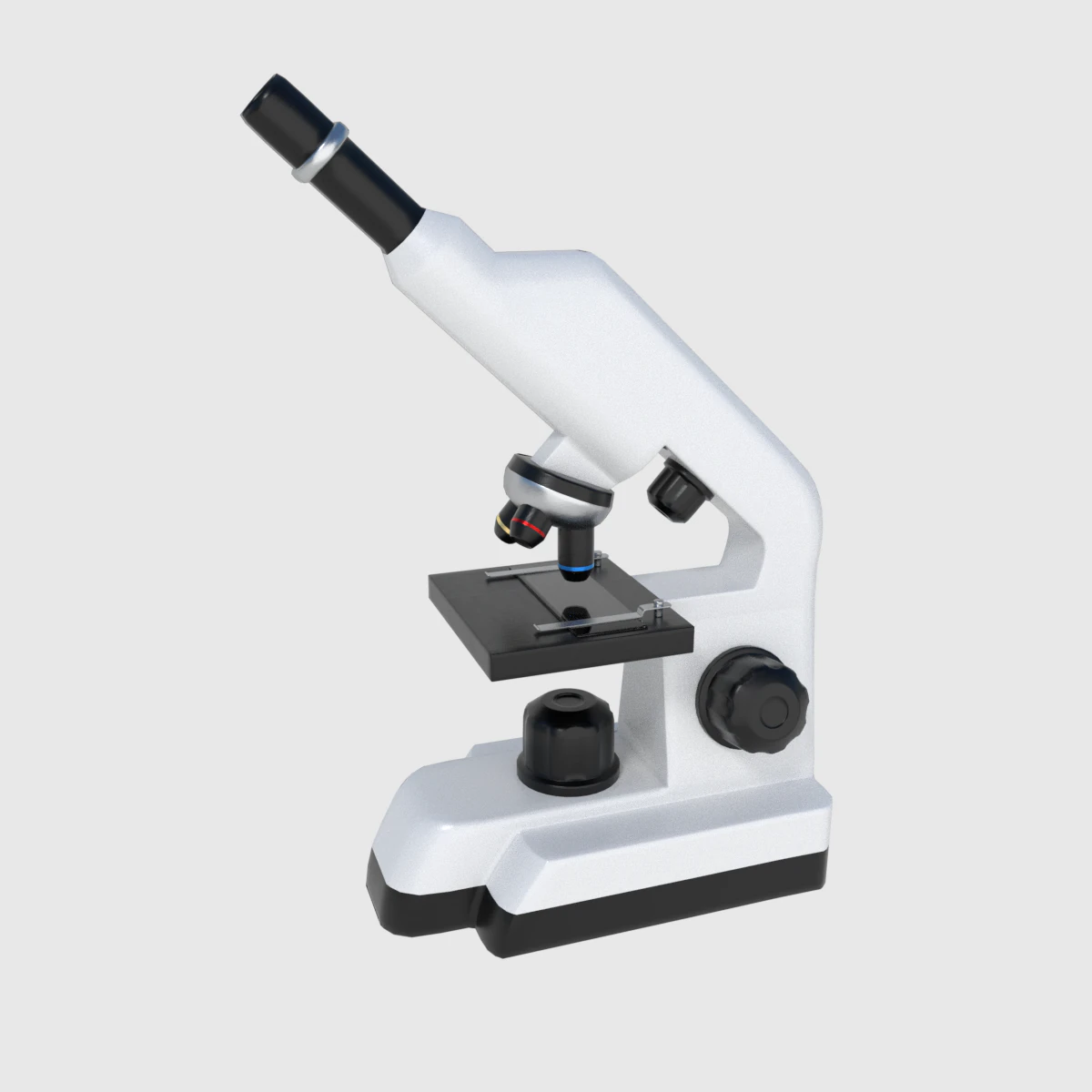 microscope - low and high poly 3D Model .c4d .max .obj .3ds .fbx .stl .blend
