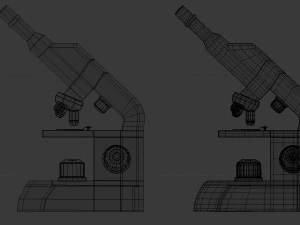 microscope - low and high poly 3D Model