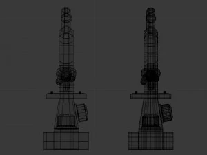 microscope - low and high poly 3D Model