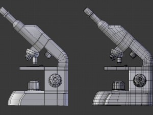 microscope - low and high poly 3D 모델