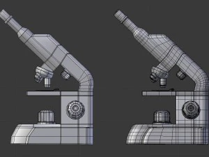 microscope - low and high poly 3D Model