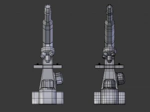 microscope - low and high poly 3D Model