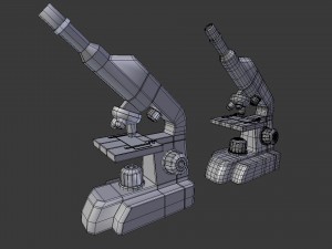 microscope - low and high poly 3D 모델
