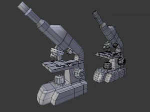 microscope - low and high poly 3D Model
