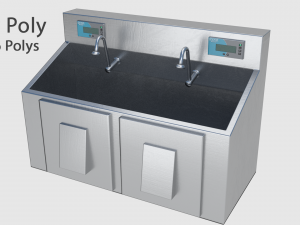 scrub sink - high and low poly Model 3D