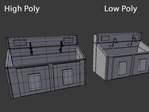 scrub sink - high and low poly Model 3D